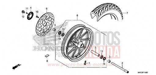 ROUE AVANT CMX500AH de 2017